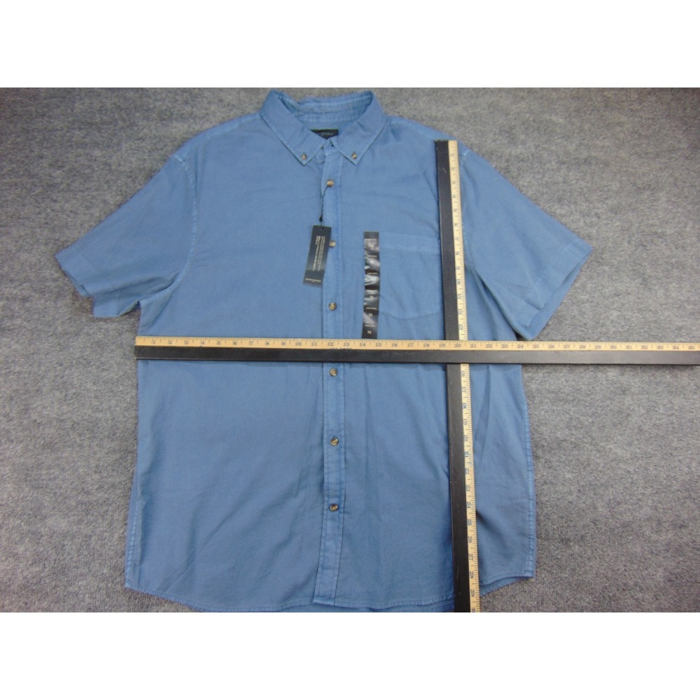 Banana Republic Shirt Mens XL Slim Fit Blue Solid Short Sleeve Button Down - Picture 6 of 10